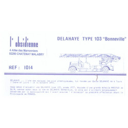 Kit résine HO et détaillage camion incendie DELAHAYE TYPE 103