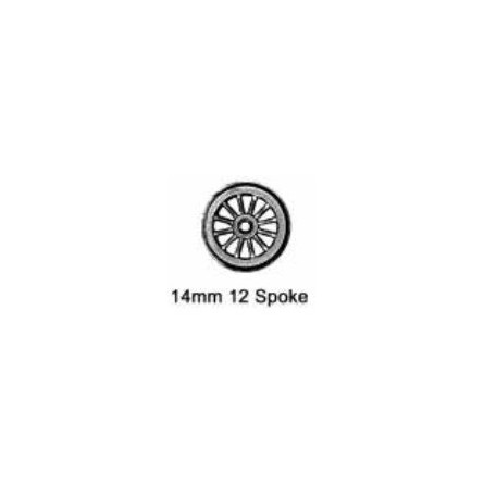 Roue à 12 rayons essieu bogie sans pointes diamètre 14mm
