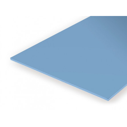 Plaque de styrène bleu transparente 150x300x0,25mm - Sachet de 2 pièces