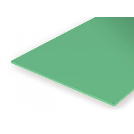 Plaque de styrène vert transparente 150x300x0,25mm - Sachet de 2 pièces