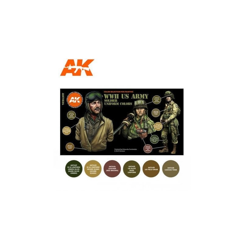 AK11634 WWII US ARMY SOLDIER UNIFORM COLORS