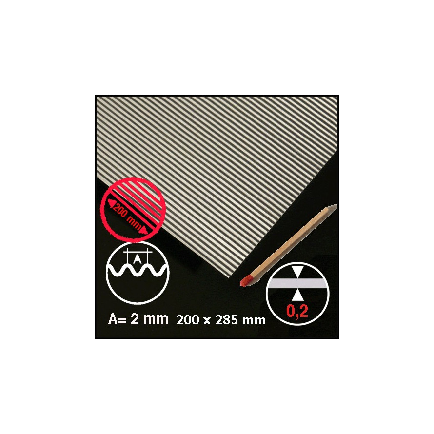 Tôle ondulée aluminium 2mm pour maquettes d