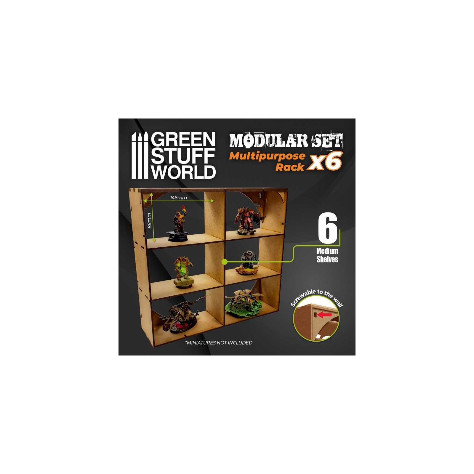 Support Multifonctionnel En MDF X6 Pour Modélisme - Marque Green Stuff World, Idéal Pour Ranger Peintures