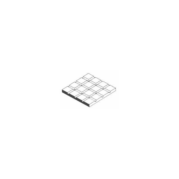 Plaque de styrène blanche 150x300x1mm carrés de 4,20 x 4,20 mm