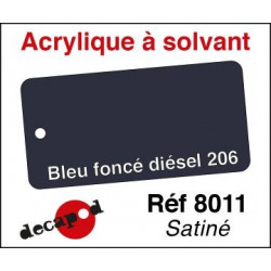 595-8011 Acryl Solvant bleu foncé diésel 206