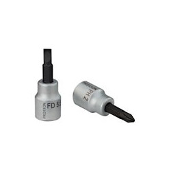 Douille tournevis à  fente 3/8" (10mm) Longueur 50mm en acier CrV
