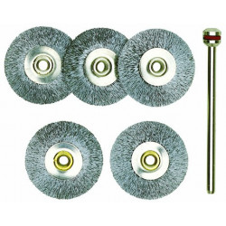 Brosses en acier - disques Ø22 mm - 5 pcs