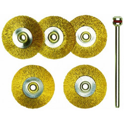 Brosses en laiton - disques Ø22 mm - 5 pcs