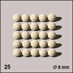 25 Boules d'éponge blanches 8 mm
