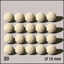 20 Boules d'éponge blanches 15 mm
