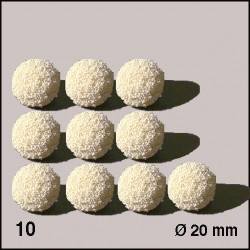 10 Boules d'éponge blanches 20 mm