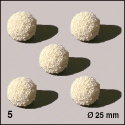 5 Boules d'éponge blanches 25 mm