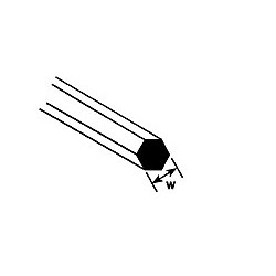 Hexagone de 2 -0mm entre faces longueur 26 cm - Sachet de 10 pièces