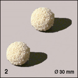 2 Boules d'éponge blanches 30 mm