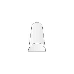 1/2 rond de laiton plein, format 10x5 mm