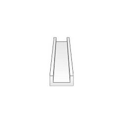 Profilé laiton forme en U asymétrique - Format 6x2 mm - Épaisseur 0,60 mm
