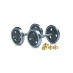2 axes a l'echelle zero montes - Roues a disque a 3 trous - Diam. 21 mm