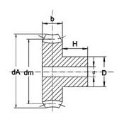 Roue module 0,4 à  moyeu en...