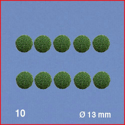 10 Boules pour têtes d'arbres, vert, 13 mm