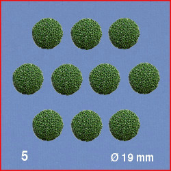10 Boules pour têtes d'arbres, vert, 19 mm