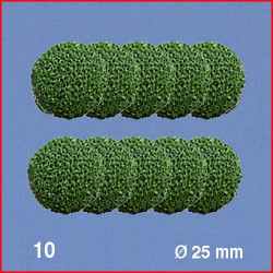 10 Boules pour têtes d'arbres, vert, 25 mm