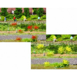 100 touffes d'herbes jaunes/rouges - 6 mm