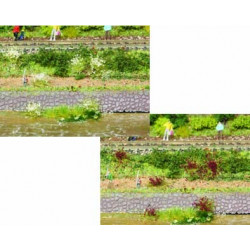 100 touffes fleuries lilas/blancs - 6 mm
