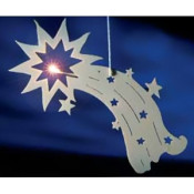 Sujet étoile lumineux en bois