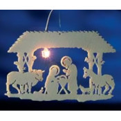 Sujet crèche lumineux en bois