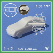 Voiture + 2 bicyclettes 1:50