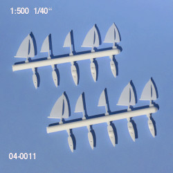10 Bateaux à voile 11 et 15 mm échelle 1:500